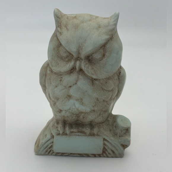 Other - Rustic Vintage Owl Sculpture in Distressed Blue-Green and Brown -Alaskan Clay